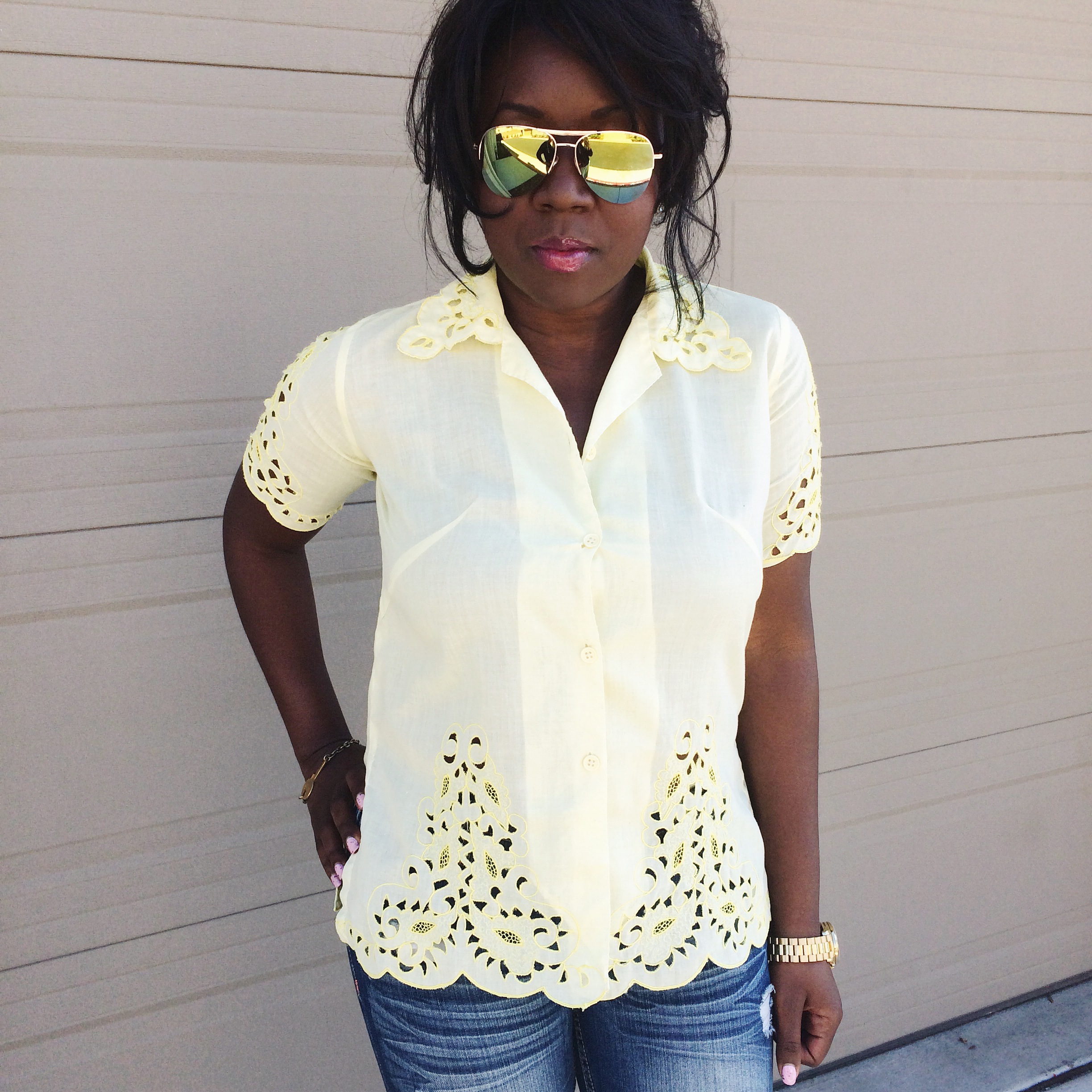 Statement Piece: yellow statement top