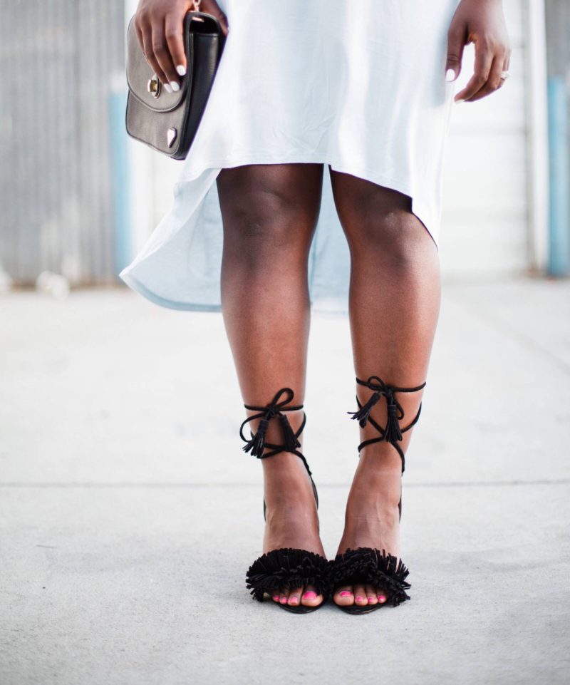 t-shirt-dress- steve madden shoes