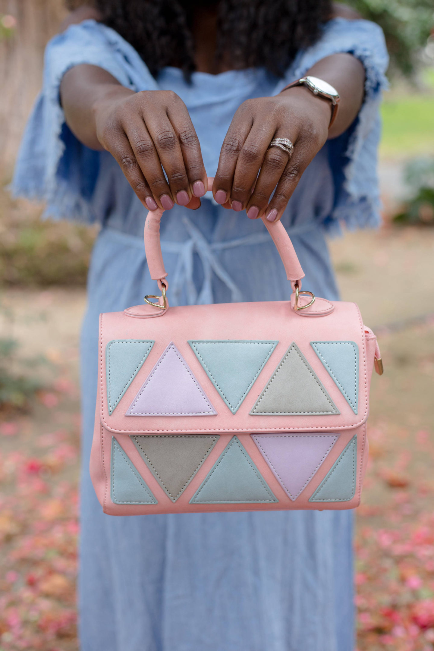 off-shoulder-dresses-shop-pink-blush- statement bag