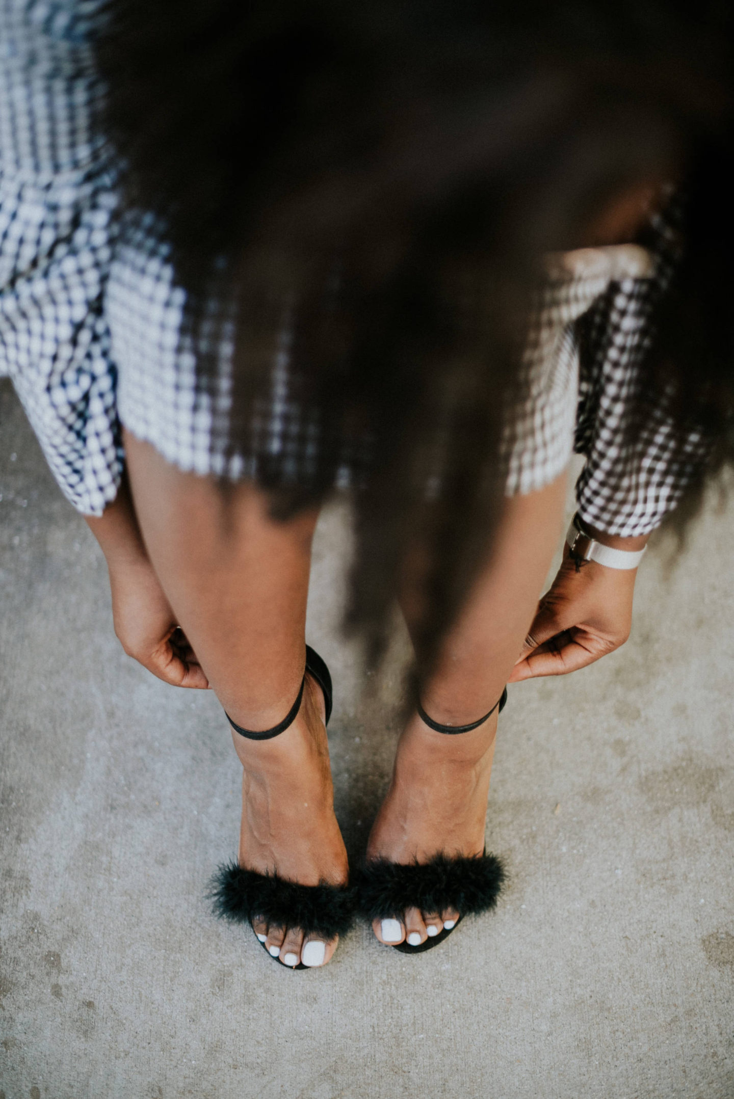 gingham-dresses- fur