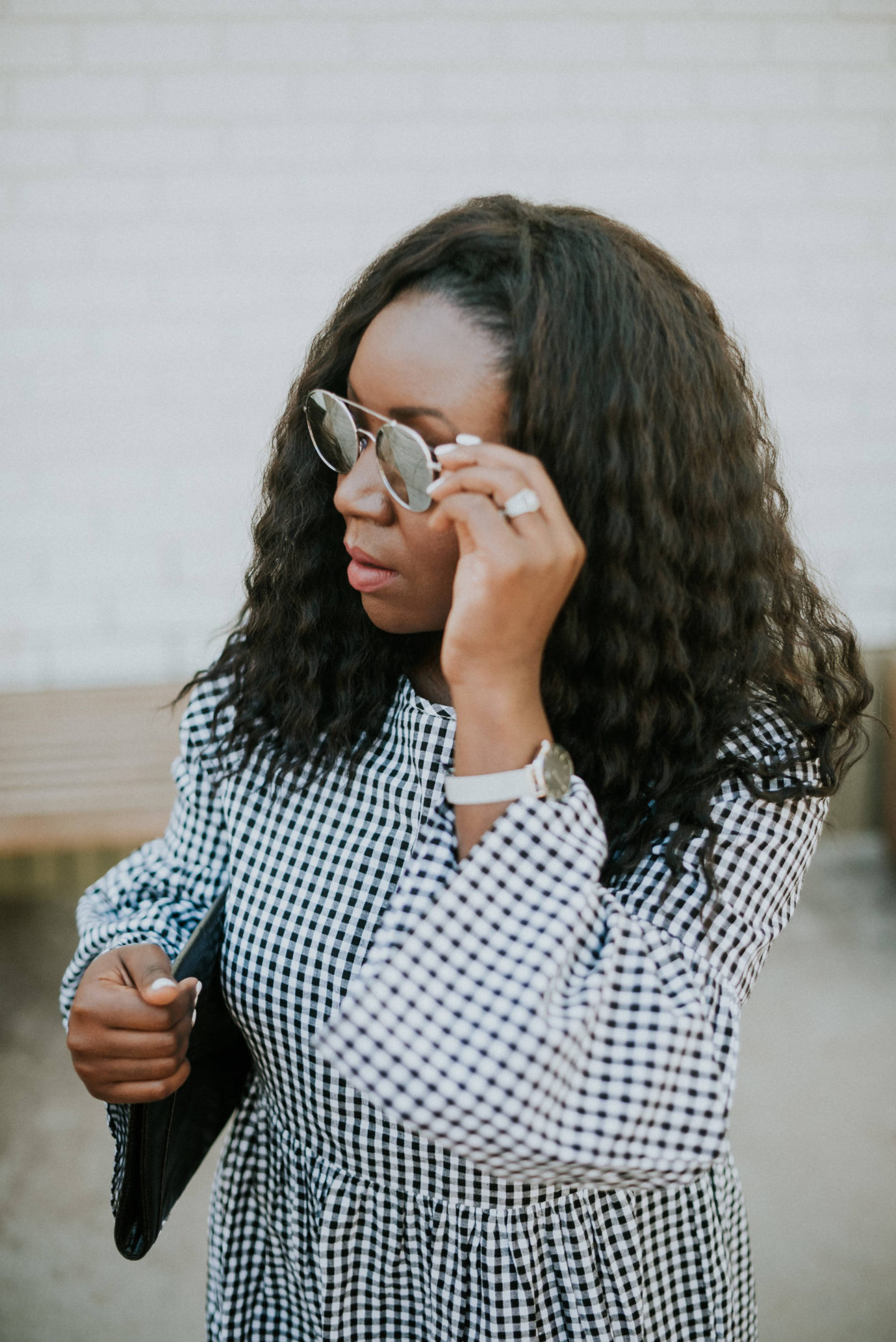 gingham-dresses- sunglasses