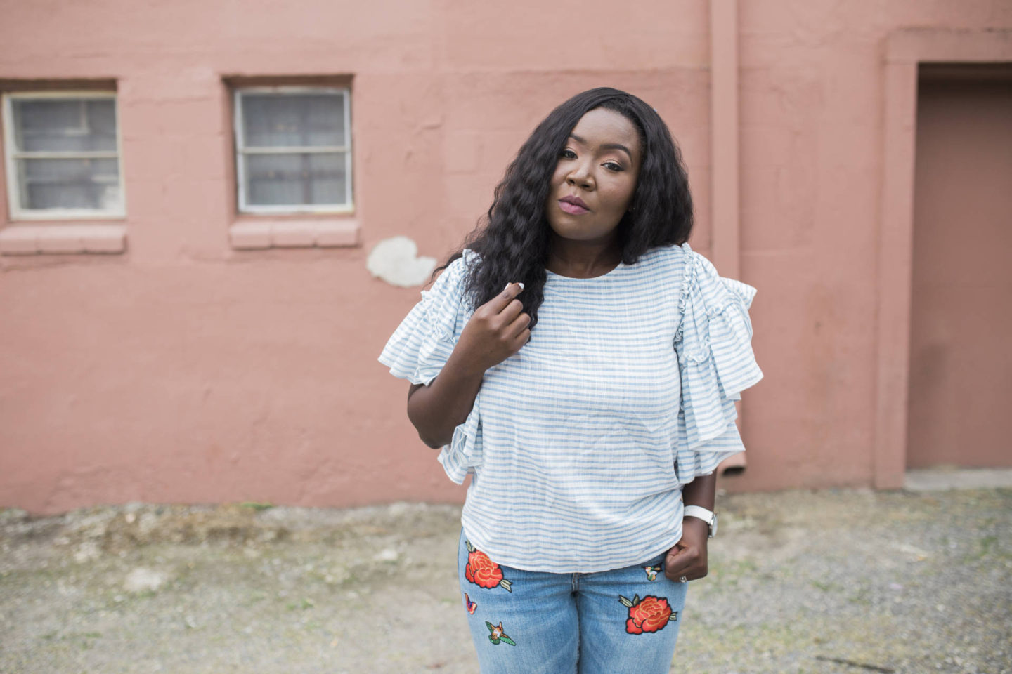 ruffled-tops-embroidered-jeans- Two wardrobe staples you absolutely need for your Spring/ Summer ensembles! 