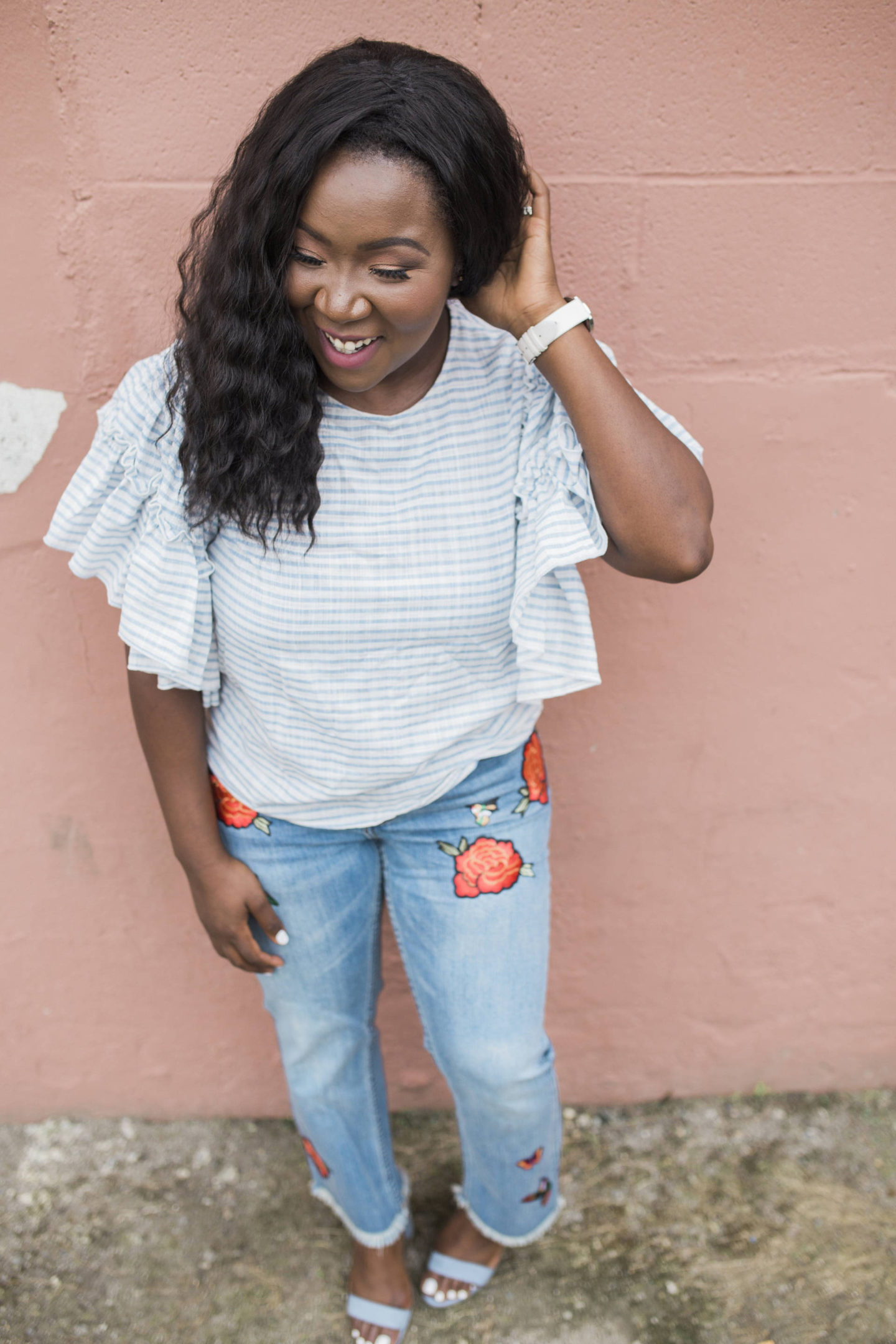 ruffled-tops-embroidered-jeans- Two wardrobe staples you absolutely need for your Spring/ Summer ensembles! 