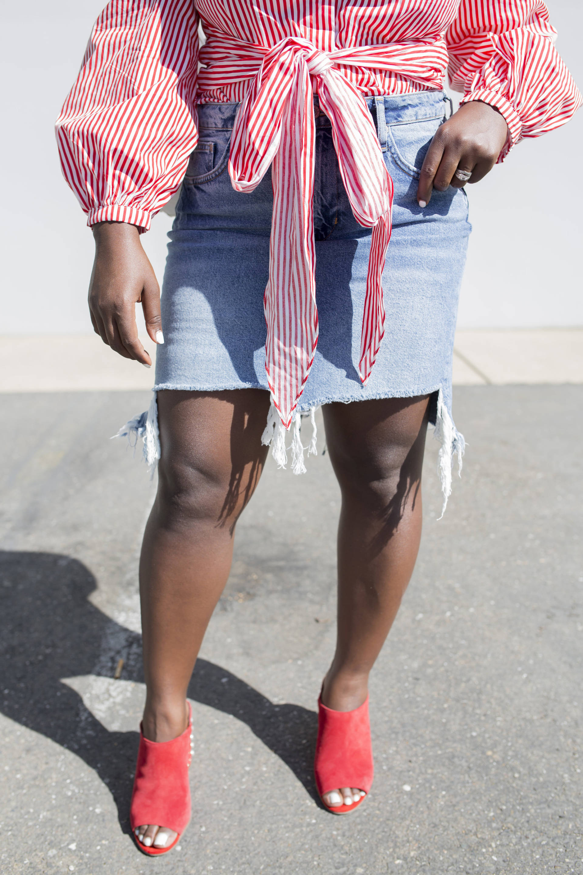 Timeless Demin Skirts + Flirty Stripes