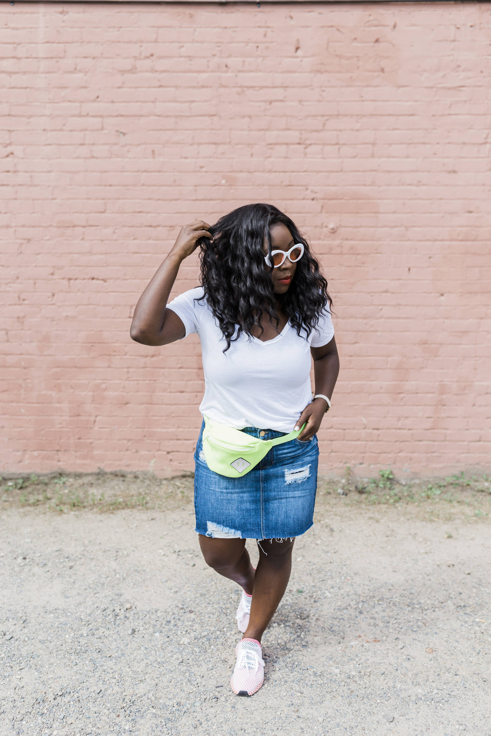 Statement Sneakers + My Summer Bucket List: I love the idea of styling sneakers with something girly like a skirt! This is the perfect look for attacking that Summer bucket list in style and with comfort!