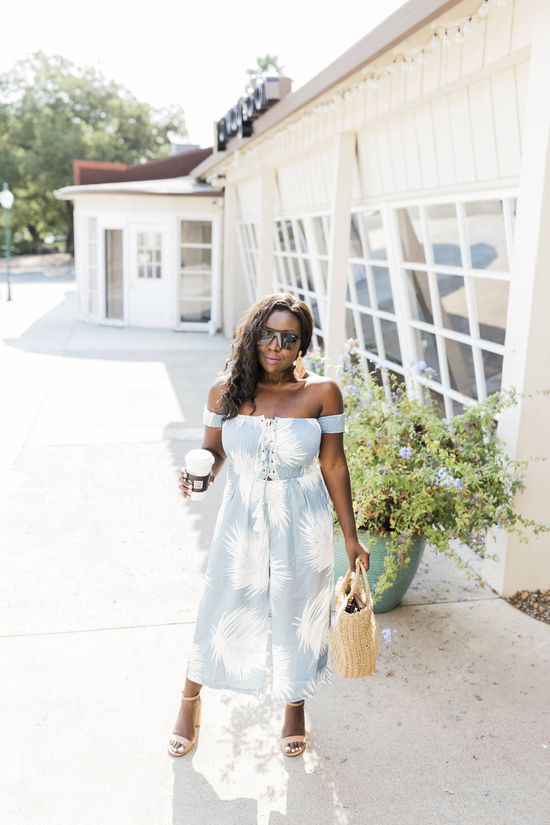 Blue Tropical Print Jumpsuit- sharing this gorgeous number from Red Dress Boutique. Jumpsuits are at the top of the trend list this Summer and the season is still going strong!