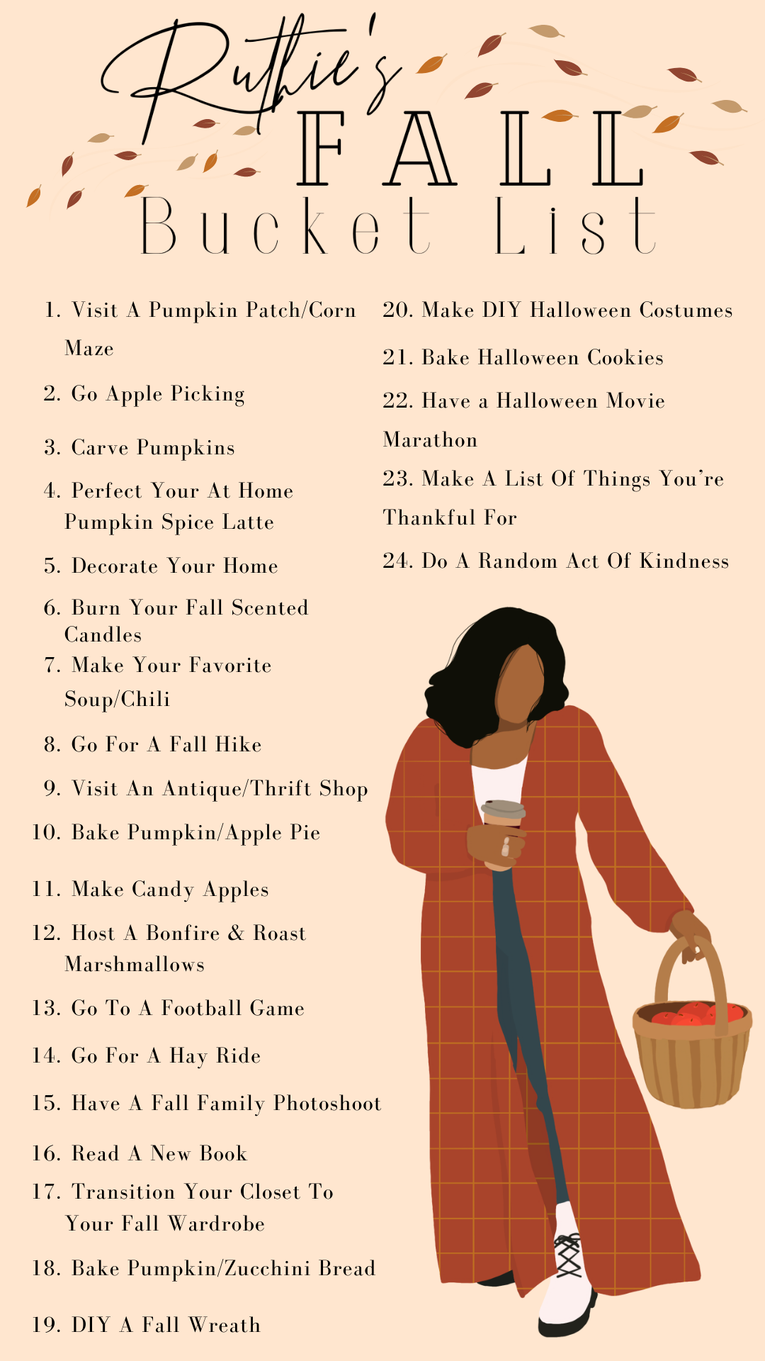 Ruthie Ridley Blog 2020 Fall Bucket List