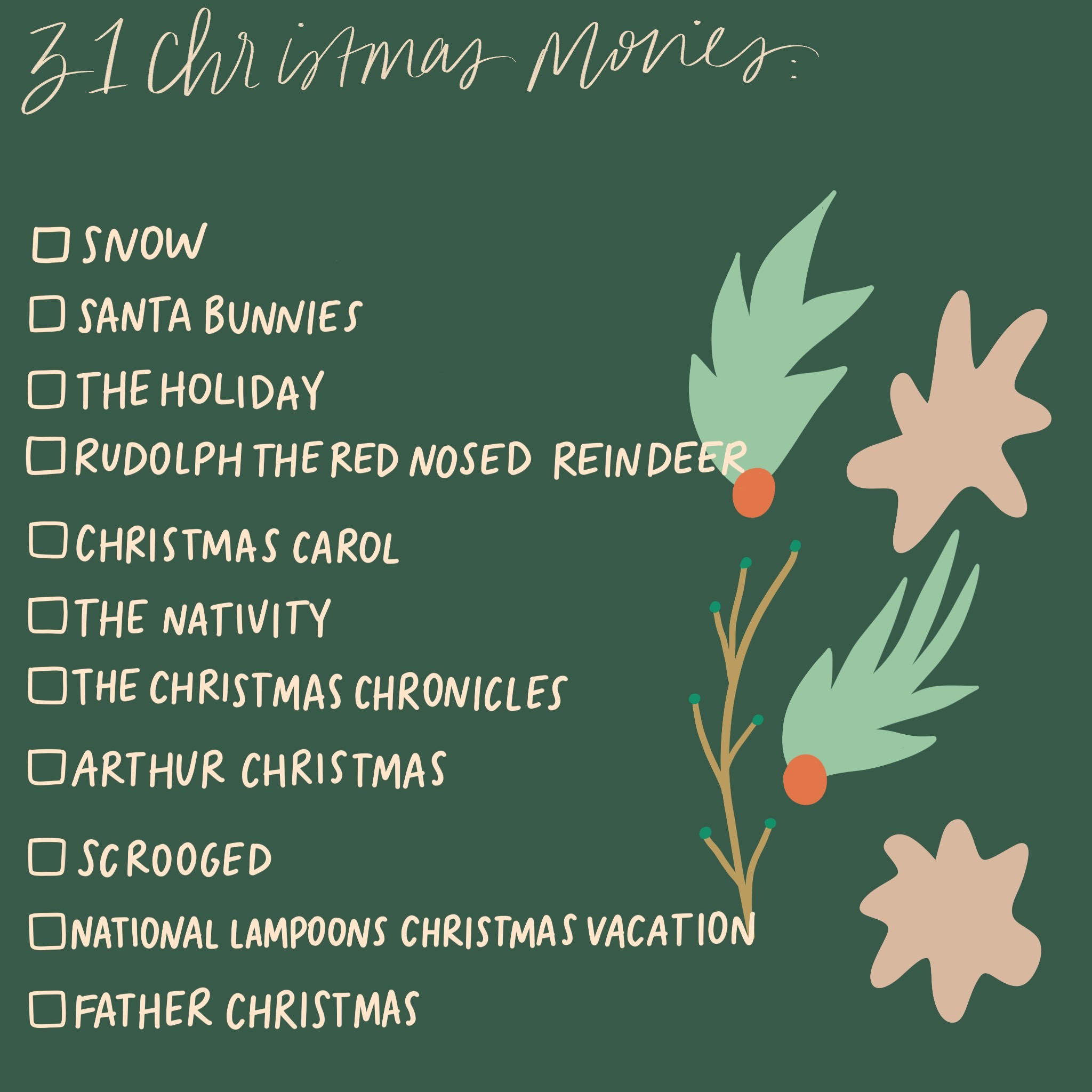 Ruthie Ridley Blog Christmas Movie List